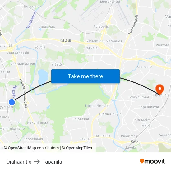 Ditch Road to Tapanila map