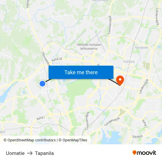 Stream Road to Tapanila map