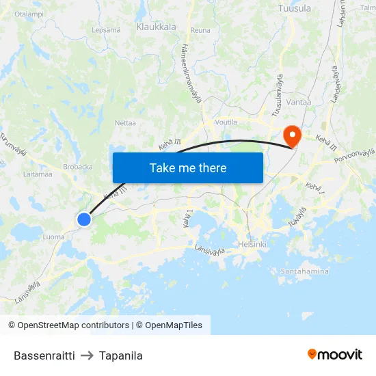 Basse Path to Tapanila map