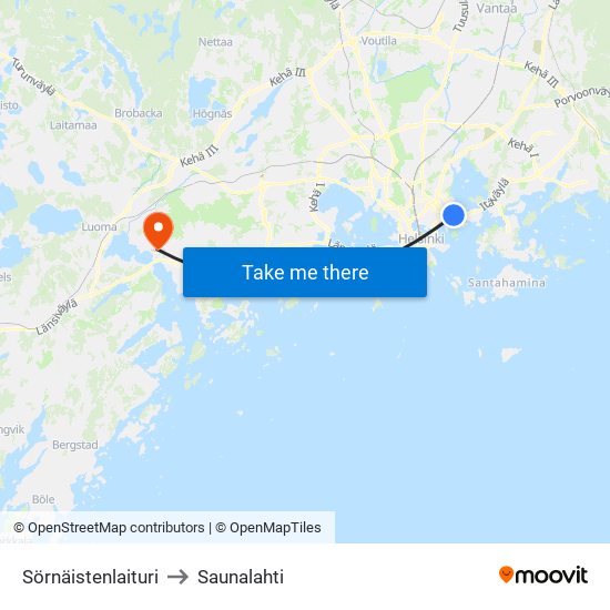 Sörnäistenlaituri to Saunalahti map