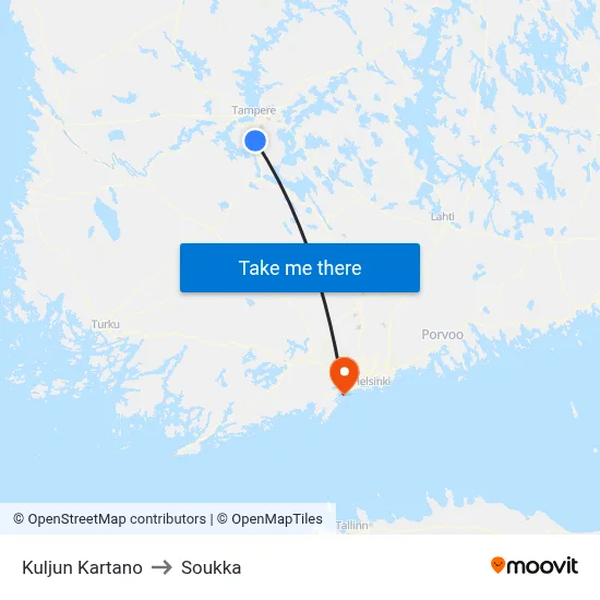 Kulju Manor to Soukka map