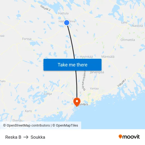 Reska B to Soukka map