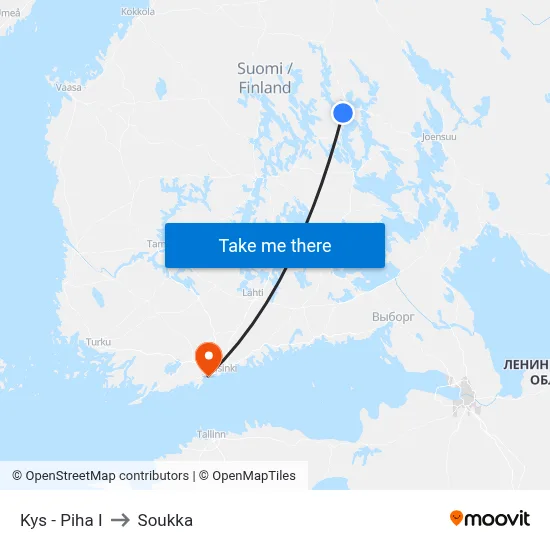 KYS Hospital Yard E to Soukka map