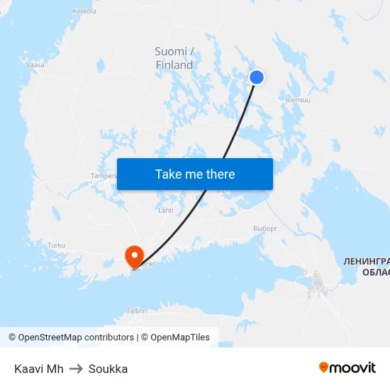 Kaavi Mh to Soukka map