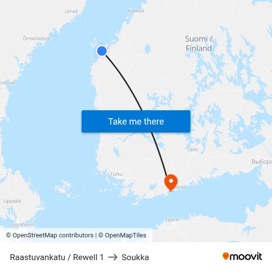 Raastuvankatu / Rewell 1 to Soukka map