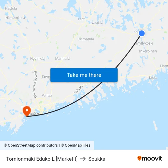 Tornionmäki Eduko L [Marketit] to Soukka map