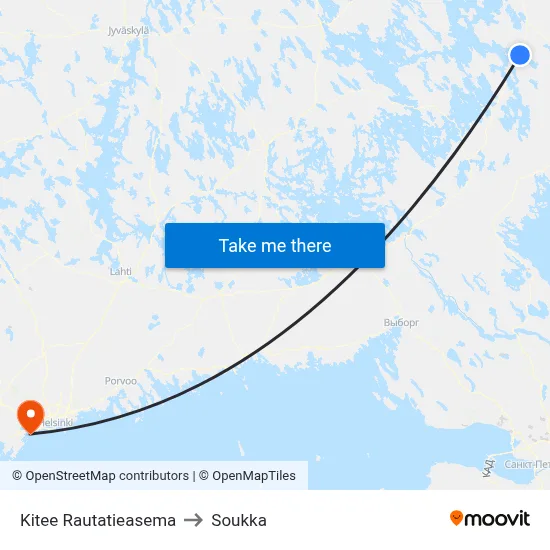 Kitee Railway Station to Soukka map