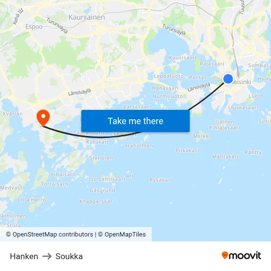 Hanken to Soukka map