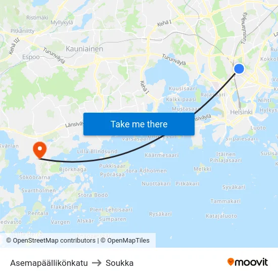 Asemapäällikönkatu to Soukka map