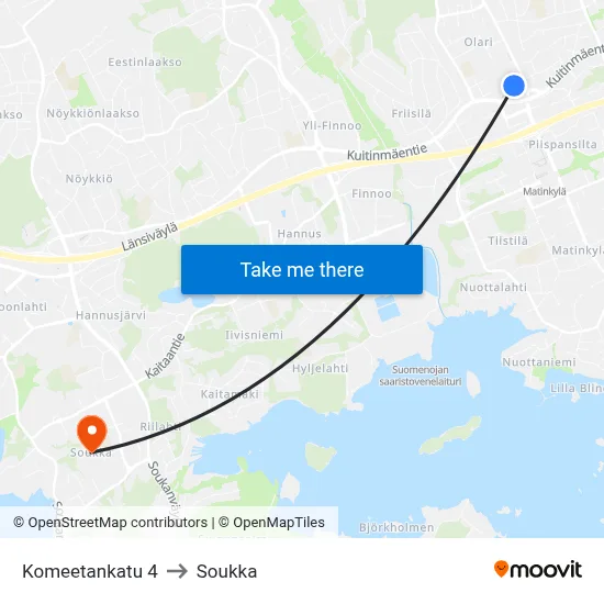 4 Comet Street to Soukka map