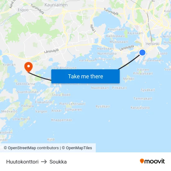 Huutokonttori to Soukka map