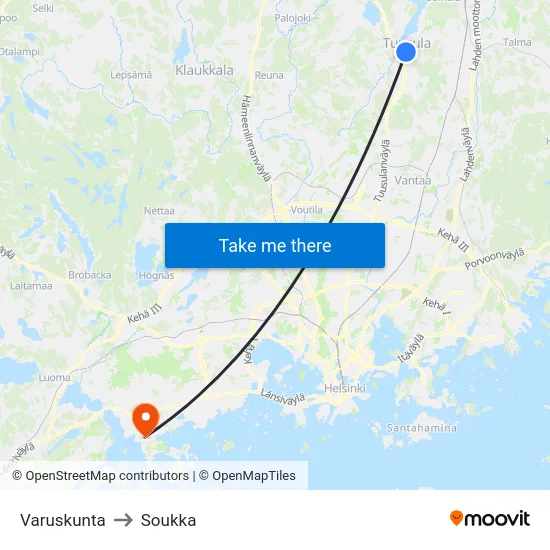 Varuskunta to Soukka map