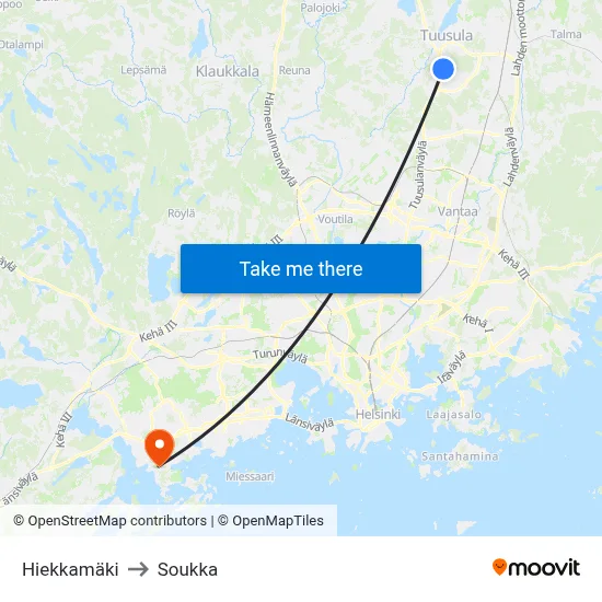 Sand Hill to Soukka map