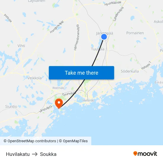 Villa Street to Soukka map