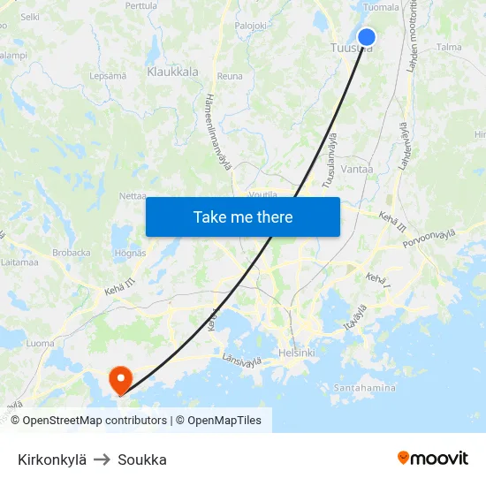 Church Village to Soukka map