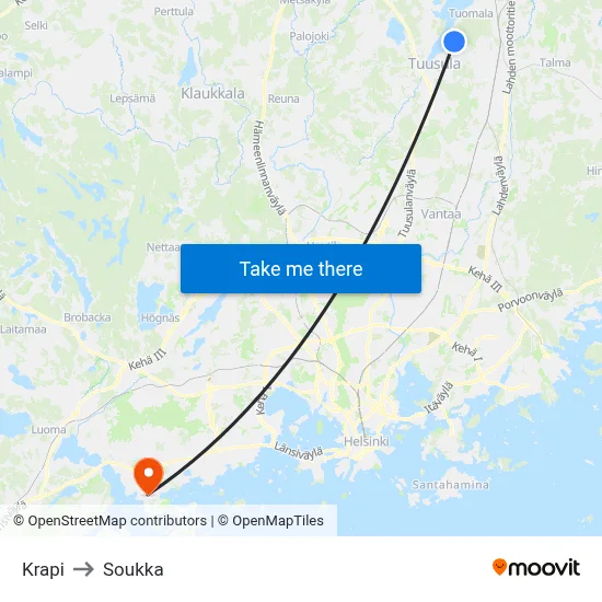 Krapi to Soukka map