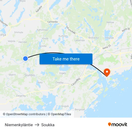 Niemenkyläntie to Soukka map