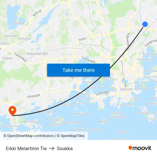 Erkki Melartinin Road to Soukka map