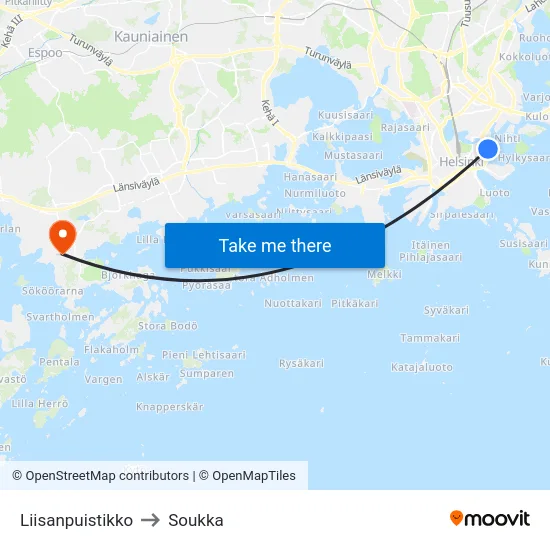Liisanpuistikko to Soukka map