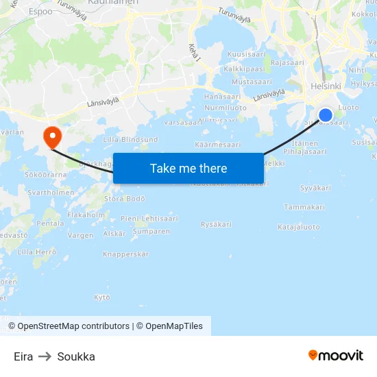 Eira to Soukka map