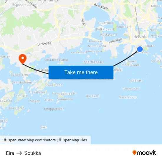Eira to Soukka map