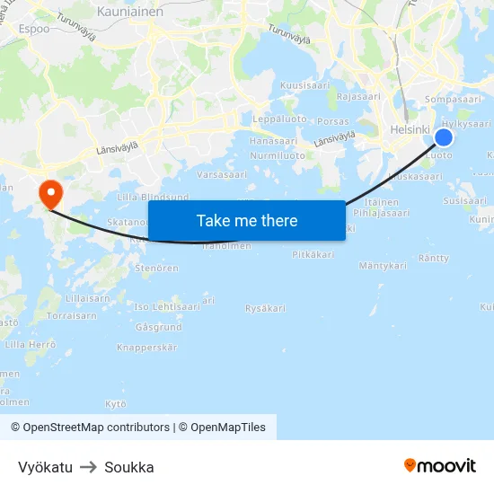 Vyö Street to Soukka map