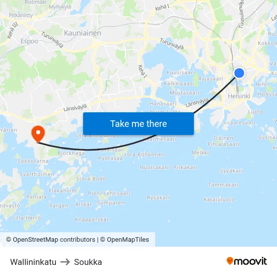 Wallin Street to Soukka map