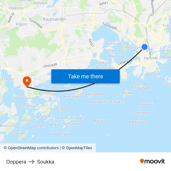 Ooppera to Soukka map