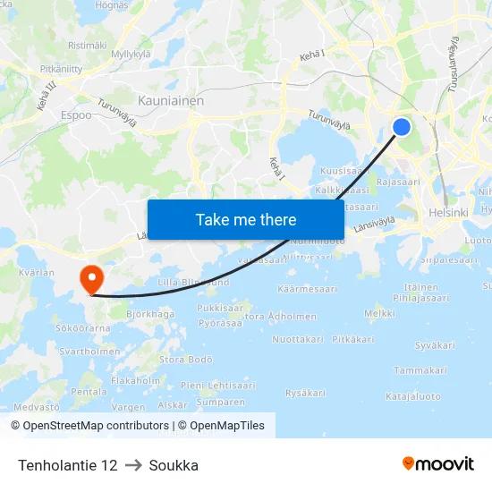 Tenhola Road 12 to Soukka map