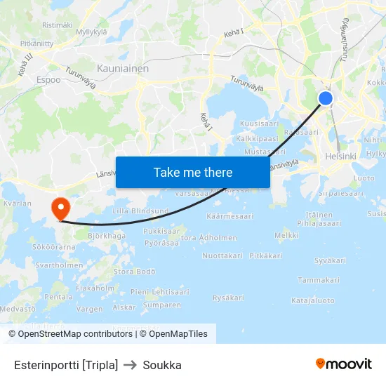 Esterinportti [Tripla] to Soukka map