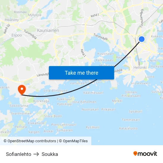 Sofianlehto to Soukka map