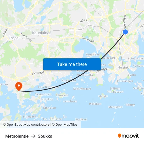 Metsola Road to Soukka map