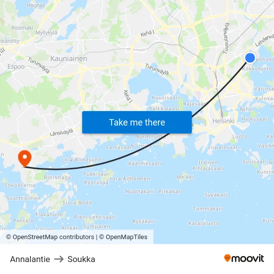 Annalantie to Soukka map