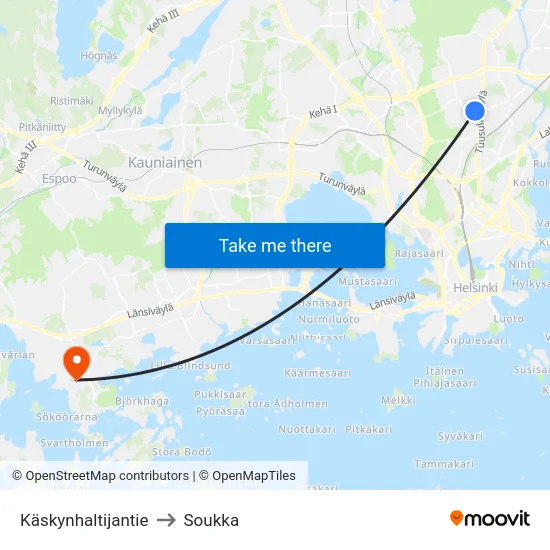 Käskynhaltijantie to Soukka map