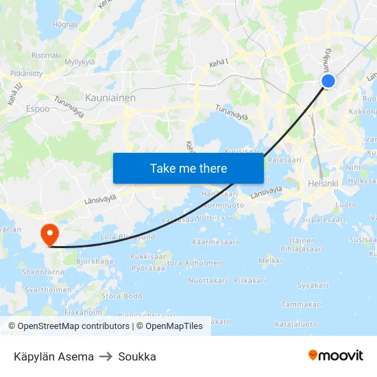 Käpylän Asema to Soukka map