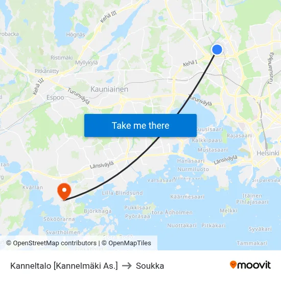Kanneltalo [Kannelmäki As.] to Soukka map
