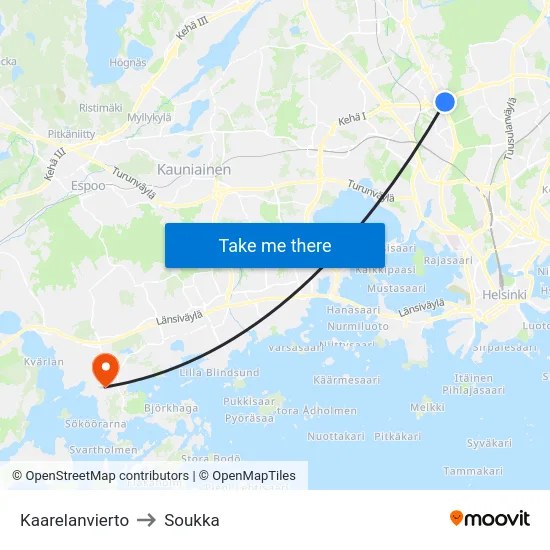 Kaarelanvierto to Soukka map