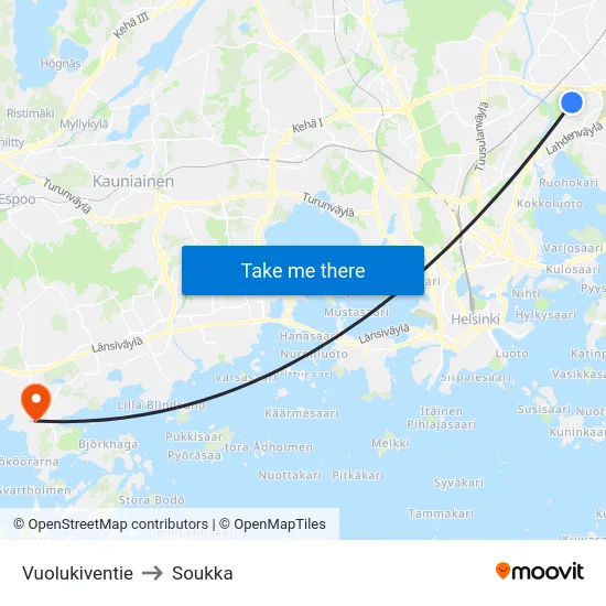 Vuolukiventie to Soukka map