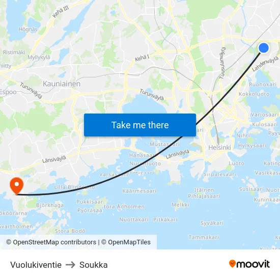 Vuolukiventie to Soukka map