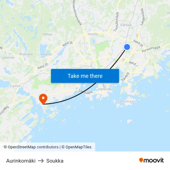 Sun Hill to Soukka map