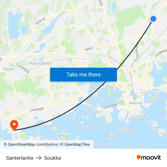 Santerla Road to Soukka map