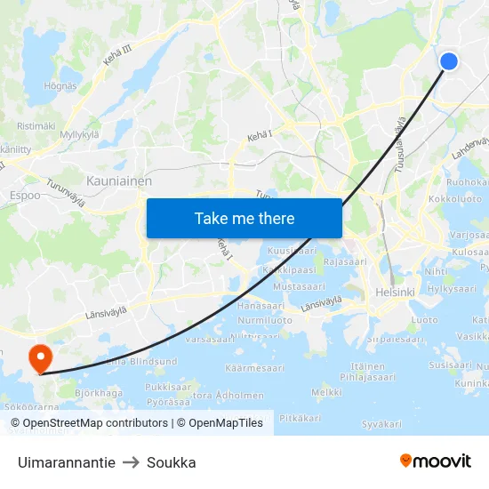 Swimming Beach Road to Soukka map