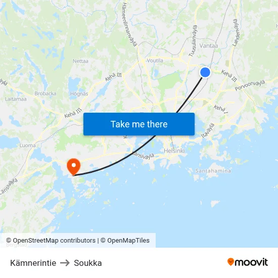 Kämnerintie to Soukka map