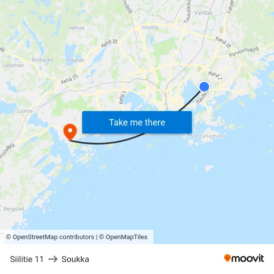 Siilitie 11 to Soukka map