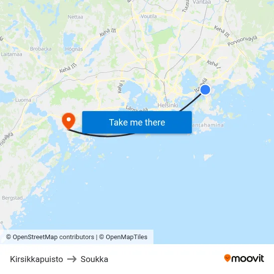 Cherry Park to Soukka map