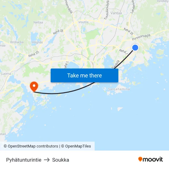 Pyhatunturi Road to Soukka map