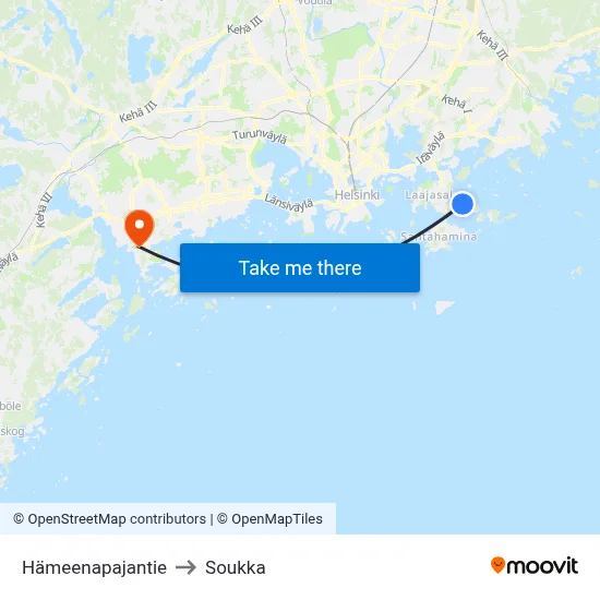 Hämeenapa Road to Soukka map