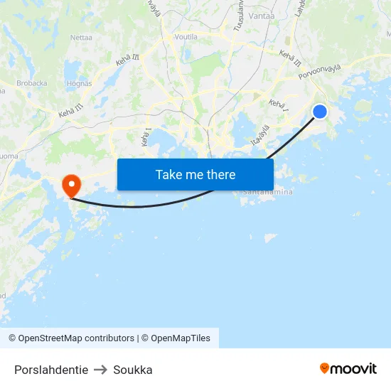 Porslahdentie to Soukka map