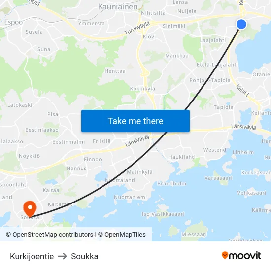 Kurkijoki Road to Soukka map