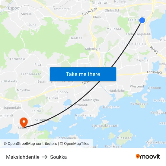 Makslahti Road to Soukka map